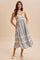 Vintage Blue Lace Floral Tie Back Midi Dress