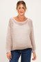 Stone Open Knit Striped Maternity Sweater Top