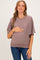 Lt Mocha Oversized Maternity Short Sleeve Sweater Top