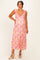 Pink Floral Sleeveless Maternity Maxi Dress
