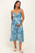 Cornflower Blue Twist Front Cut Out Maternity Midi Dress