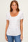 Pink Pointelle Ruching Short Sleeve Top