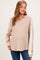 Taupe Colorblock Waffle Knit Maternity Pullover Top