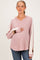 Blush Colorblock Waffle Knit Maternity Pullover Top