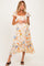 Ivory Floral Ruffle Accent Maternity Midi Dress