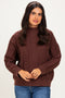 Brown Oversized Cable Knit Sweater