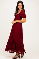 Burgundy Lace Maxi Dress