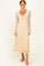 Cream Floral Lace Long Bell Sleeve Midi Dress