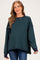 Navy Striped Waffle Knit Oversized Maternity Pullover Top