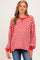 Red Striped Waffle Knit Oversized Maternity Pullover Top