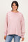 Pink Striped Waffle Knit Oversized Pullover Top