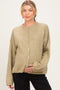 Olive Long Sleeve Crew Neck Maternity Cardigan