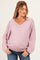 Dusty Pink V-Neck Drop Shoulder Maternity Sweater