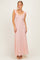 Pink Textured Short Sleeve Sweetheart Maxi Dress