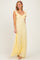 Yellow Textured Short Sleeve Sweetheart Maxi Dress