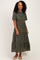 Green Floral Collared Maxi Dress