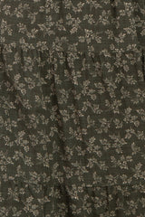 Green Floral Collared Maxi Dress
