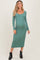 Olive Scoop Neck Long Sleeve Maternity Midi Dress
