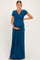 PinkBlush Teal Draped Maternity/Nursing Maxi Dress