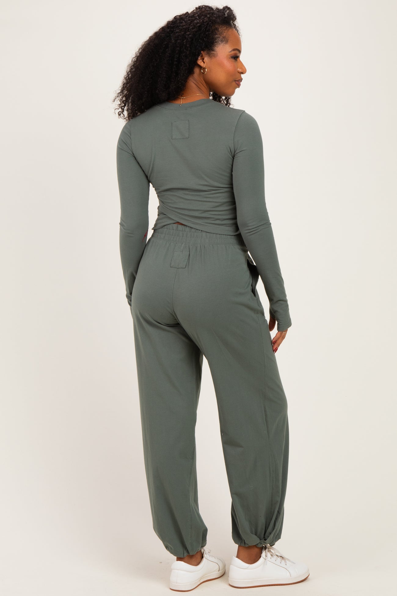 Smoky Fern Cropped Long Sleeve Pant Set