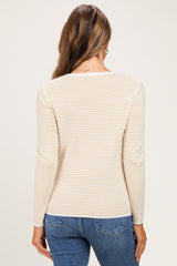 Ivory Mustard Basic Pinstripe Maternity Sweater