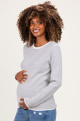Ivory Navy Basic Pinstripe Maternity Sweater