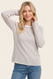 Ivory Mocha Basic Pinstripe Sweater