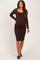 Brown Long Sleeve Fitted Lace Maternity Dress