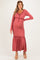 Mauve Ribbed Long Sleeve Ruffle Trim Off Shoulder Maternity Maxi Dress