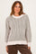 Light Olive Two Tone Oversized Sweater