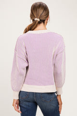 Lavender Two Tone Oversized Maternity Sweater