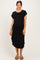 Black Rounded Hem Maternity Midi Dress