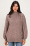 Soft Mocha Mock Neck Oversized Sweater