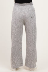 Heather Grey Contrast Waist Drawstring Maternity Pants