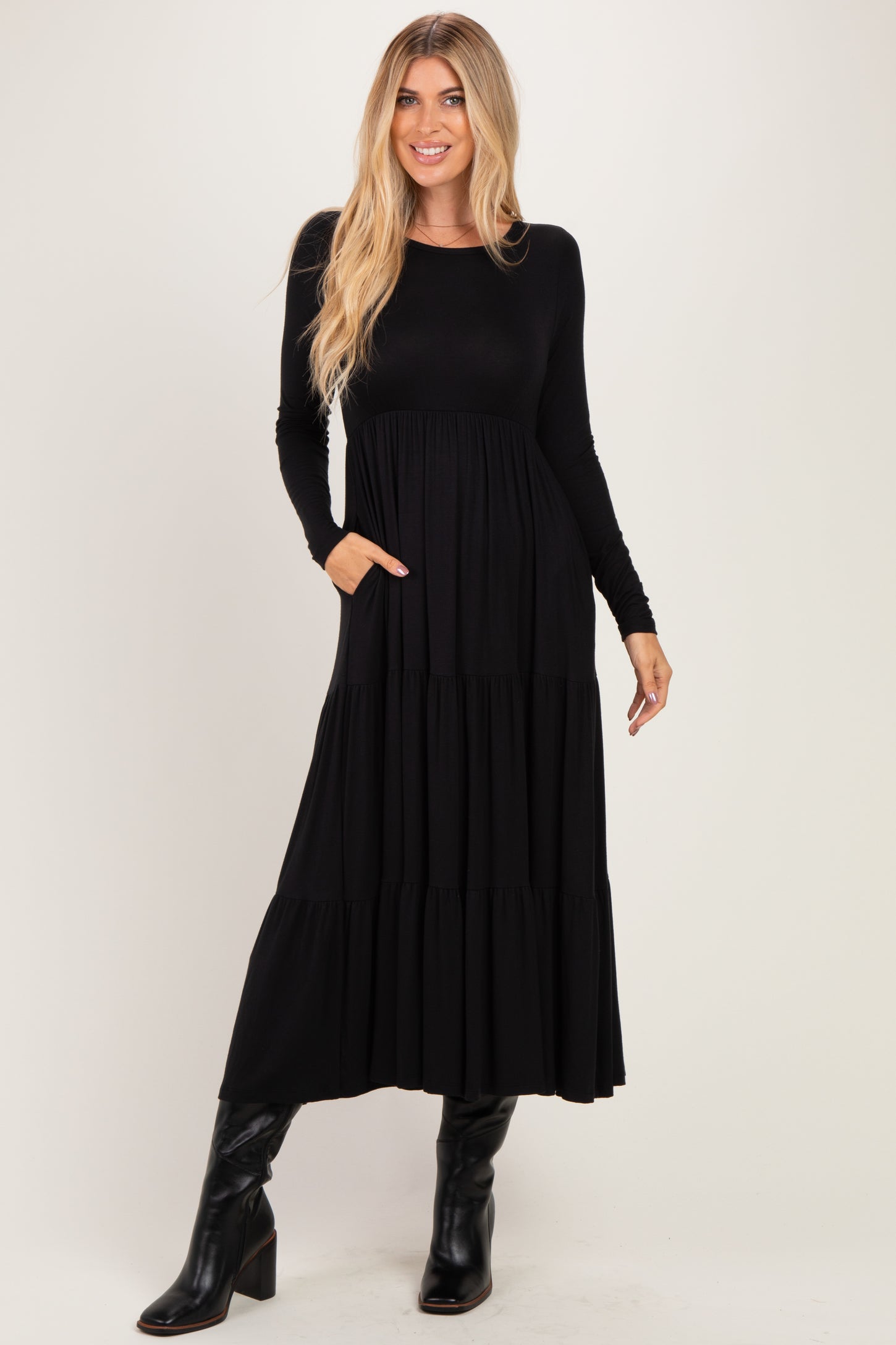 Black Long Sleeve Maxi Dress