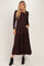 Brown Long Sleeve Maxi Dress