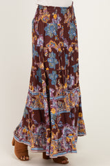 Cocoa Floral Smocked Waistband Tiered Maxi Skirt