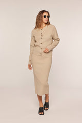 Pebble Ribbed Sweater Midi Skirt