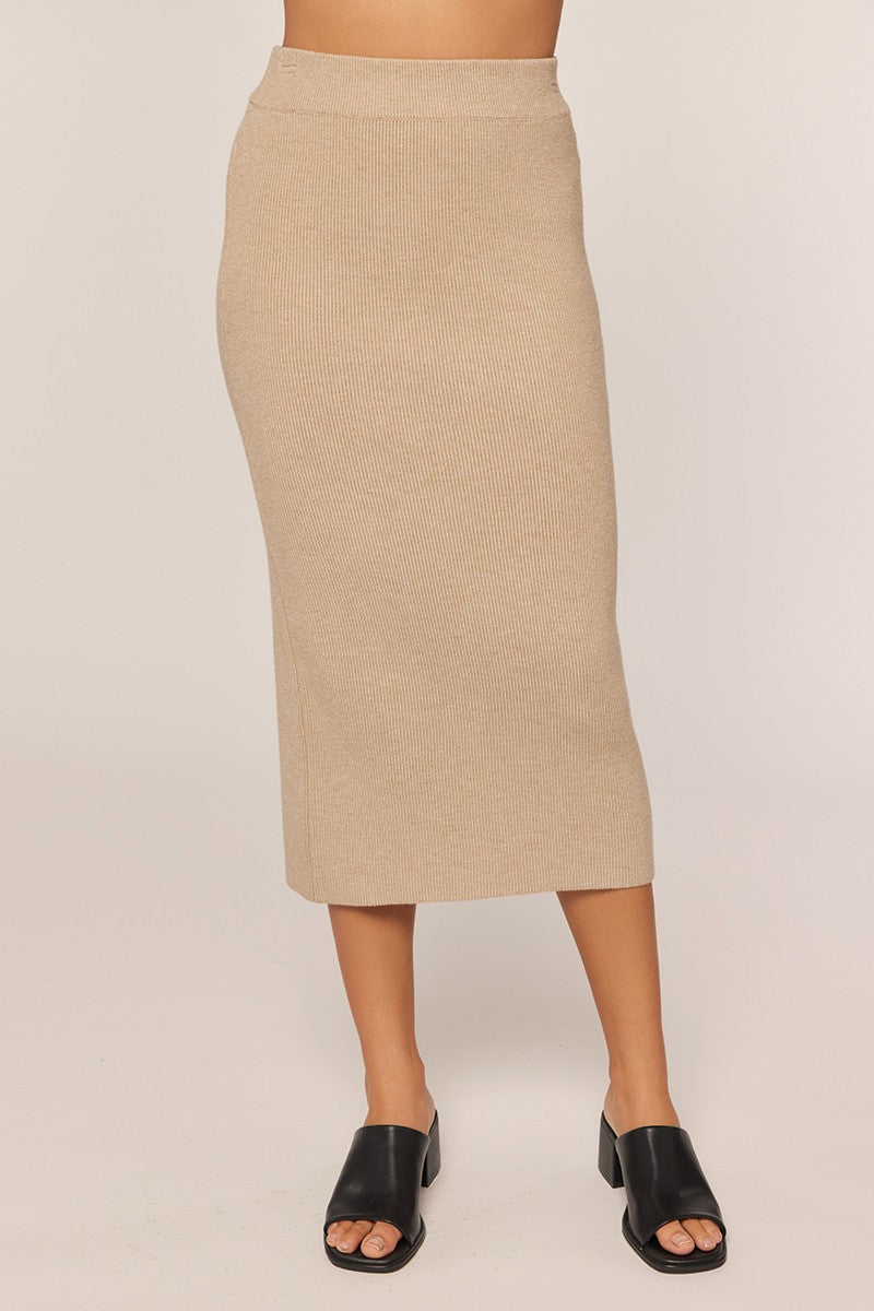 Pebble Ribbed Sweater Midi Skirt