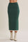 Forest Green Side Stripe Sweater Midi Skirt