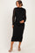 Black Fitted Lace Maternity Midi Dress