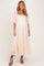 Beige Floral Lace Square Neck Maternity Maxi Dress