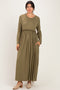 Olive Empire Waist Long Sleeve Maxi Dress