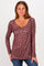 Brown Long Sleeve Henley Top