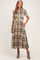 Dark Olive Plaid Button Down Maternity Midi Dress
