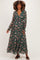 Eucalyptus Floral Chiffon Button Down Maternity Maxi Dress