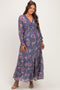 Plum Floral Chiffon Button Down Maternity Maxi Dress