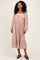 Ivory Red Gingham Lace Trim Midi Dress