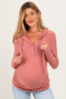 Mauve Long Sleeve Button Front Long Sleeve Fitted Maternity Top