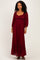 Burgundy Lace Long Sleeve Maxi Dress